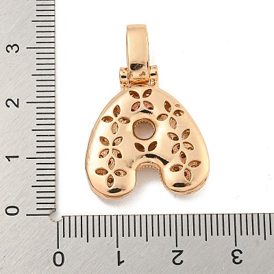 Brass Micro Pave Clear Cubic Zirconia Pendants KK-B099-01G-A-1