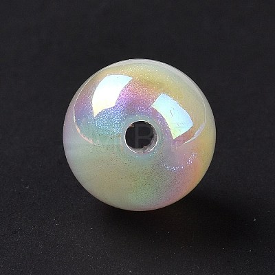 UV Plating Rainbow Iridescent Acrylic Beads OACR-C010-14F-1