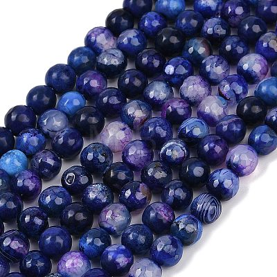 Natural Agate(Dyed & Heated) Beads Strands G-G079-A09-03-1