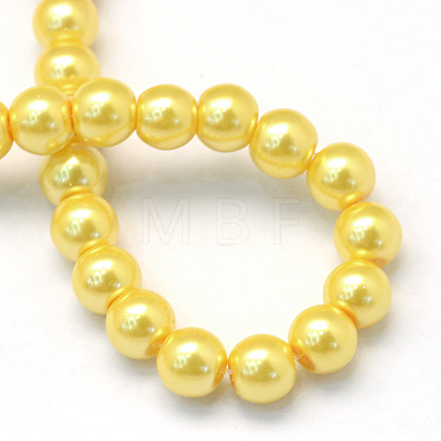 Baking Painted Pearlized Glass Pearl Round Bead Strands X-HY-Q003-4mm-67-1