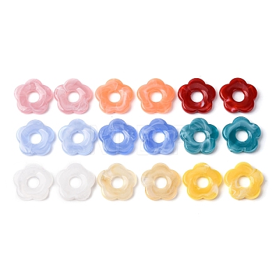 1Pair Opaque Resin Beads RESI-H034-18-1