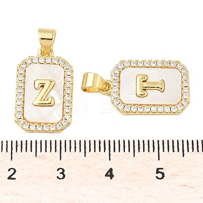 Brass Micro Pave Cubic Zirconia Pendants KK-C105-06G-1