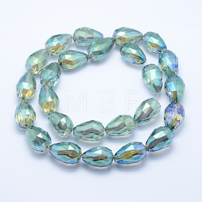 Electroplate Glass Beads Strands EGLA-E049-1-1