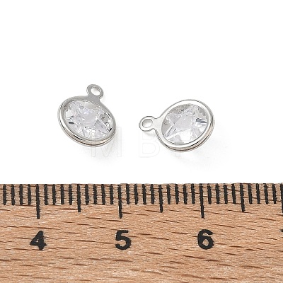 Brass Pave Clear Cubic Zirconia Charms CU-CBAD360-03P-01-1