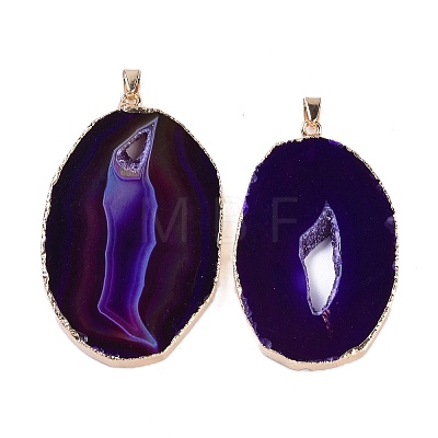 Natural Agate Big Pendants KK-F868-29G-01-1