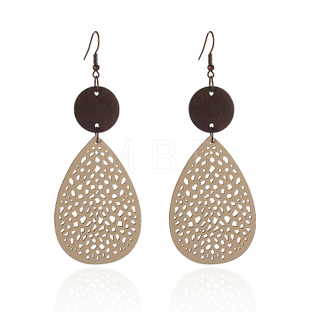 Iron Wood Dangle Earrings FS-WG274A8-01-1