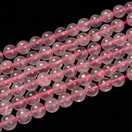 Natural Rose Quartz Beads Strands G-C076-8mm-3-1