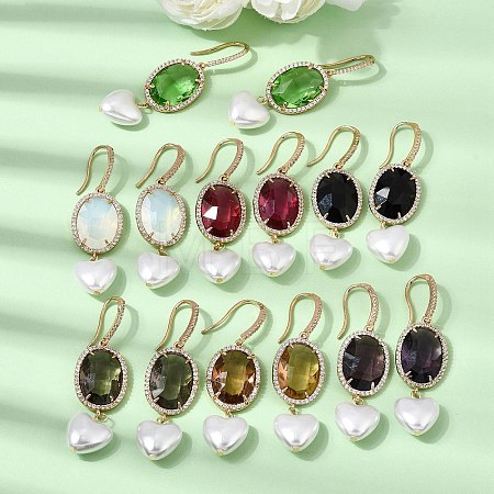 Brass Micro Pave Cubic Zirconia Dangle Earrings EJEW-G471-10G-1