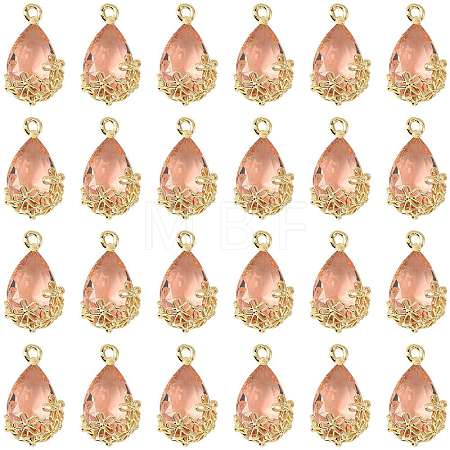 Transparent Glass Pendants GLAA-FZ0001-02K-1