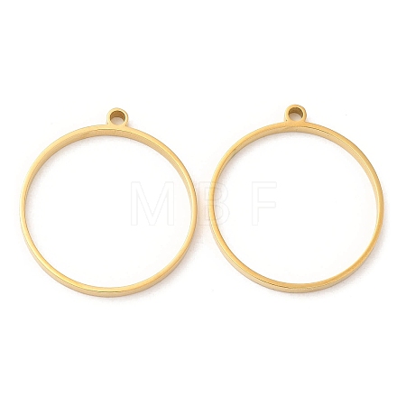 304 Stainless Steel Open Back Bezel Flat Round Pendants STAS-Z040-04A-G-1