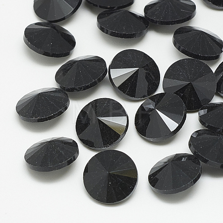 Pointed Back Glass Rhinestone Cabochons RGLA-T086-10mm-02-1