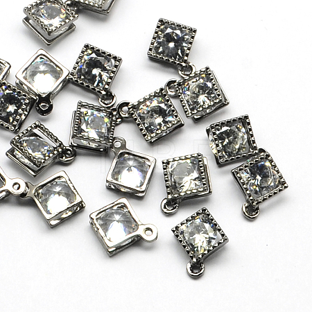 Rhombus Alloy Charms ZIRC-R007-053A-01-1