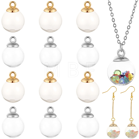 60Pcs Round Mechanized One Hole Blown Glass Globe Ball Bottles BLOW-PA0001-03C-1