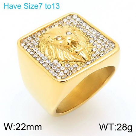 304 Stainless Steel Cubic Zirconia Finger Rings for Men FS-WG9BEFD-15-1