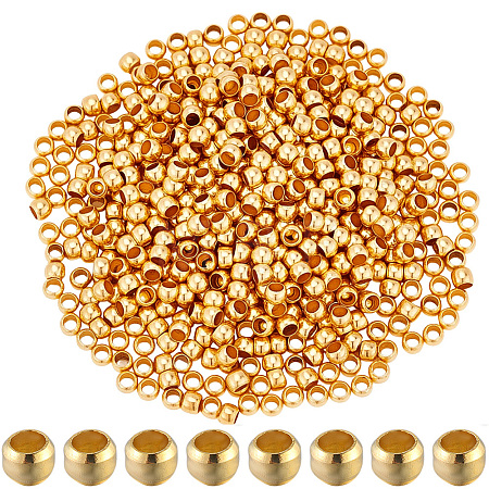 2000Pcs Brass Crimp Beads KK-SP0002-62G-1