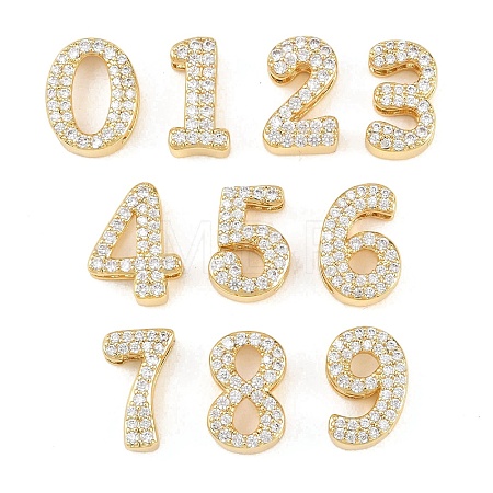 Brass Micro Pave Cubic Zirconia Pendants KK-B167-22G-1