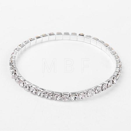 Single Row Stretch Rhinestone Tennis Bracelets B115-1-1