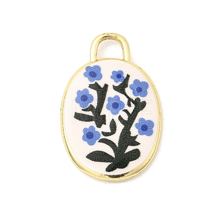 Printed Brass Pendants KK-K274-07G-16-1