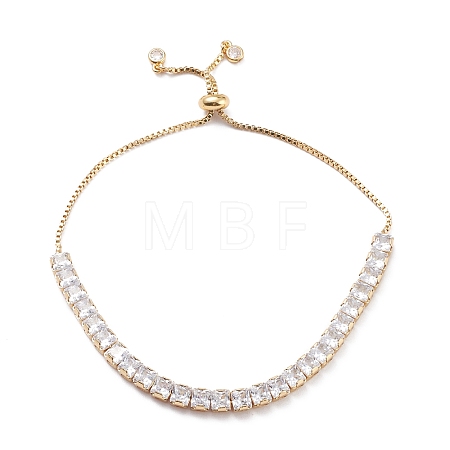 Cubic Zirconia Classic Tennis Bracelet for Women BJEW-F417-02G-RS-1