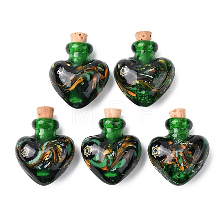 Handmade Lampwork Perfume Bottle Pendants LAMP-H072-02B-1
