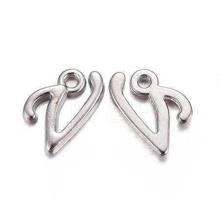 Platinum Plated Alloy Letter Pendants LS-PALLOY-J718-01P-V-1