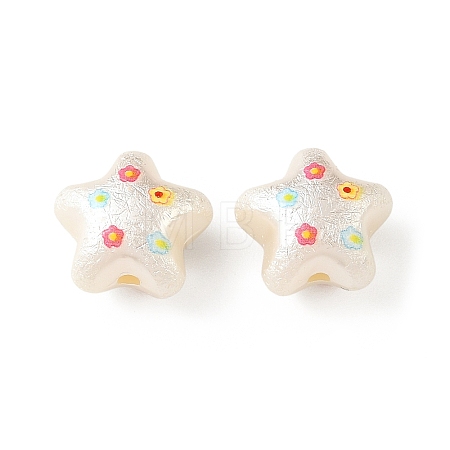 Printed Opaque Acrylic Beads OACR-B054-01E-1