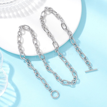 7.5MM 304 Stainless Steel Figaro Chain OT Necklaces NJEW-JN05705-1
