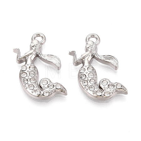 Alloy Rhinestone Pendants FIND-N008-19P-1