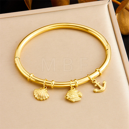 304 Stainless Steel Charm Bangles WG8D240-05-1