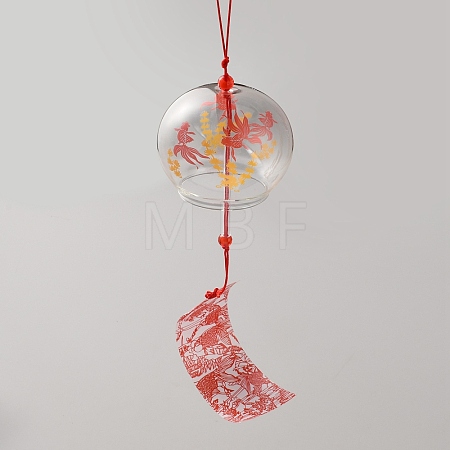 Japanese Glass Wind Chimes HJEW-WH0042-163C-1