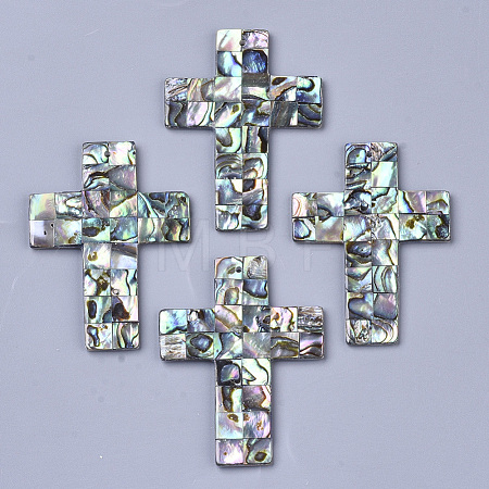 Single-Sided Natural Abalone Shell/Paua Shell Big Pendants SSHEL-N034-17-1