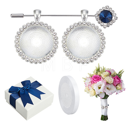 Zinc Alloy Rhinestone Lapel Pin Backs Making Kits JEWB-NB0001-31B-1