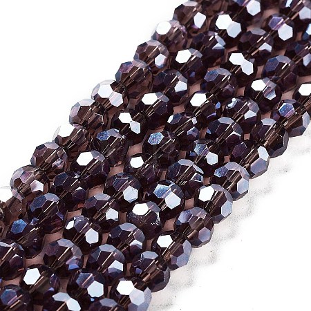 Electroplate Transparent Glass Beads Strands EGLA-A035-T6mm-A13-1