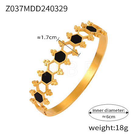 304 Stainless Steel Pave Acrylic Bangles FS-WG9DD70-01-1