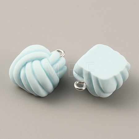 Opaque Resin Pendants LS-RESI-WH0029-24P-02-1
