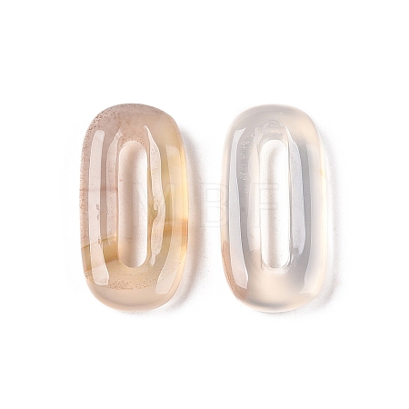 Natural white Agate Oval Pendants G-N342-105B-1
