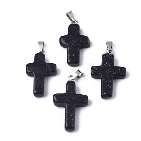 Synthetic Blue Goldstone Pendants G-J354-03A-1