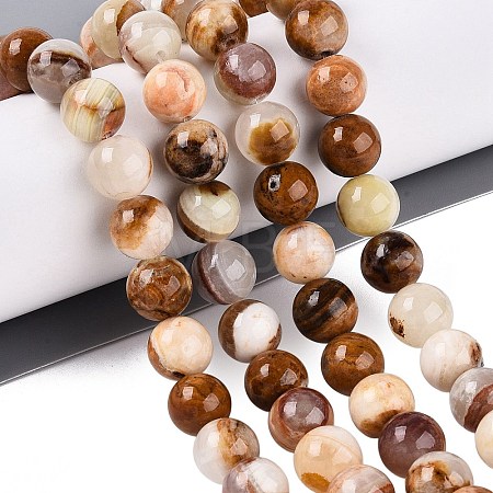 Natural Wood Lace Stone Wooden Jasper Beads Strands X-G-B128-A04-04-1