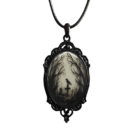 Halloween Alloy Pendant Necklaces PW-WGAE9C8-01-1