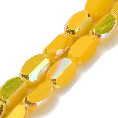 Electroplate Opaque Glass Beads EGLA-H112-06-HR03-1