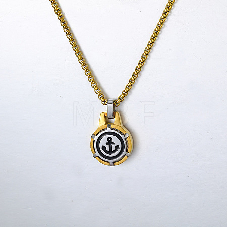304 Stainless Steel Anchor Pendant Necklaces for Unisex WGCF7D6-02-1