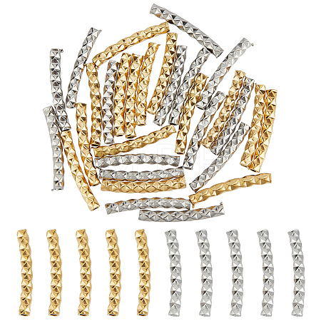 30Pcs 2 Colors 304 Stainless Steel Tube Beads STAS-UN0054-16-1