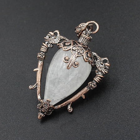 Natural Quartz Crystal Point Pendulum Pendants PW-WG89713-09-1