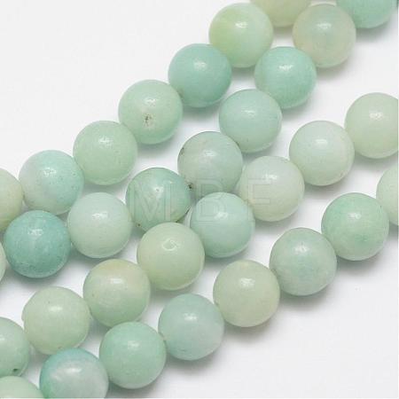 Round Natural Amazonite Bead Strands G-I183-02-4mm-1