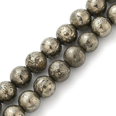 Natural Pyrite Beads Strands G-A250-A01-01-1