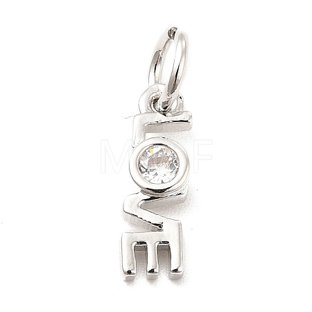 Rack Plating Brass Cubic Zirconia Charms KK-K270-25P-1
