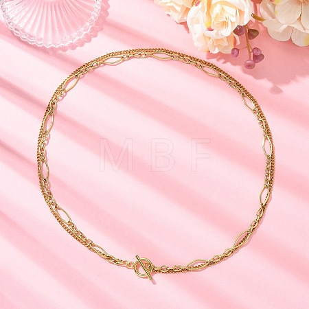 304 Stainless Steel Curb Chain & Figaro Chain Necklaces NJEW-JN06022-1