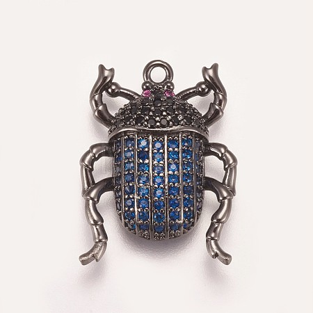 Brass Micro Pave Cubic Zirconia Pendants ZIRC-K078-04B-1