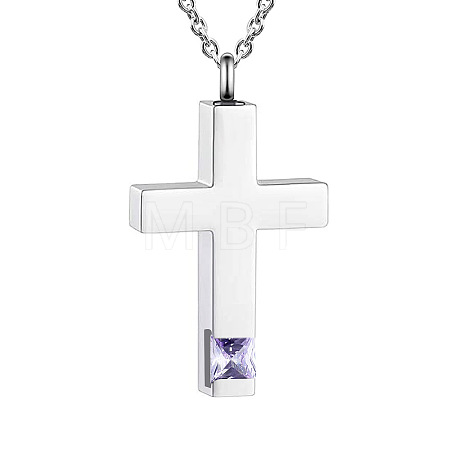 Cross Urn Ashes Pendant Necklace PW-WGBB57D-06-1