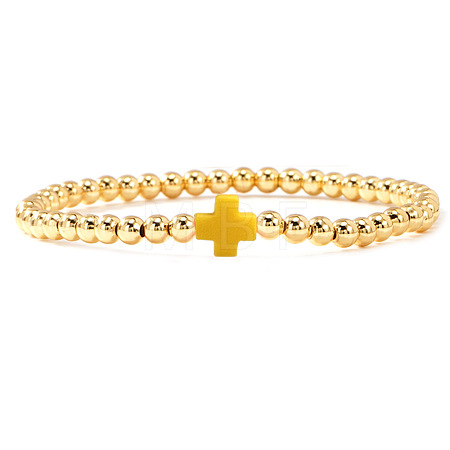 Brass Round Beaded Bracelets for Women SB9067-19-1